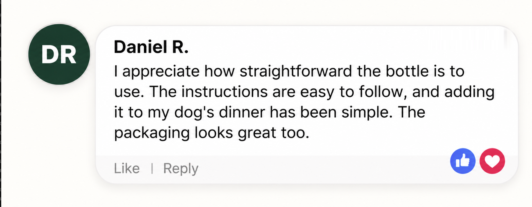 Original Facebook review by Daniel R.